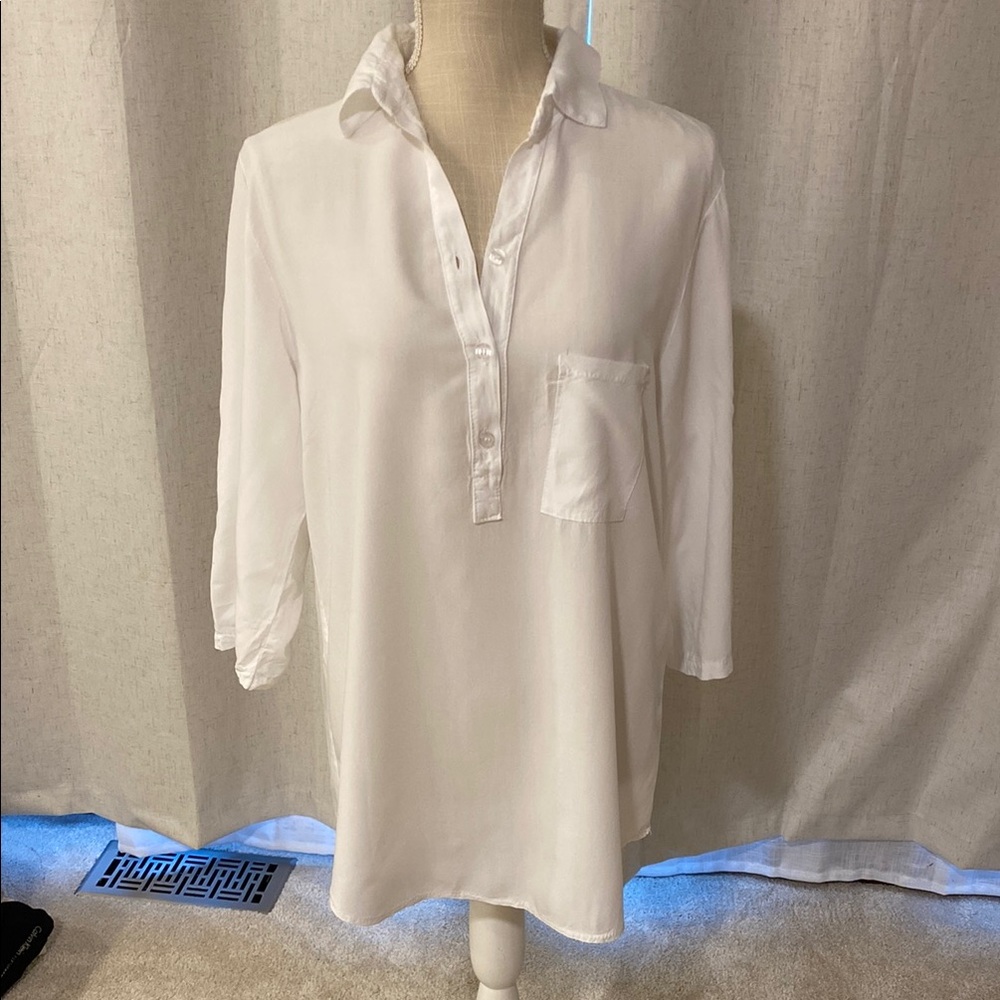 Women's White Button-Up Blouse